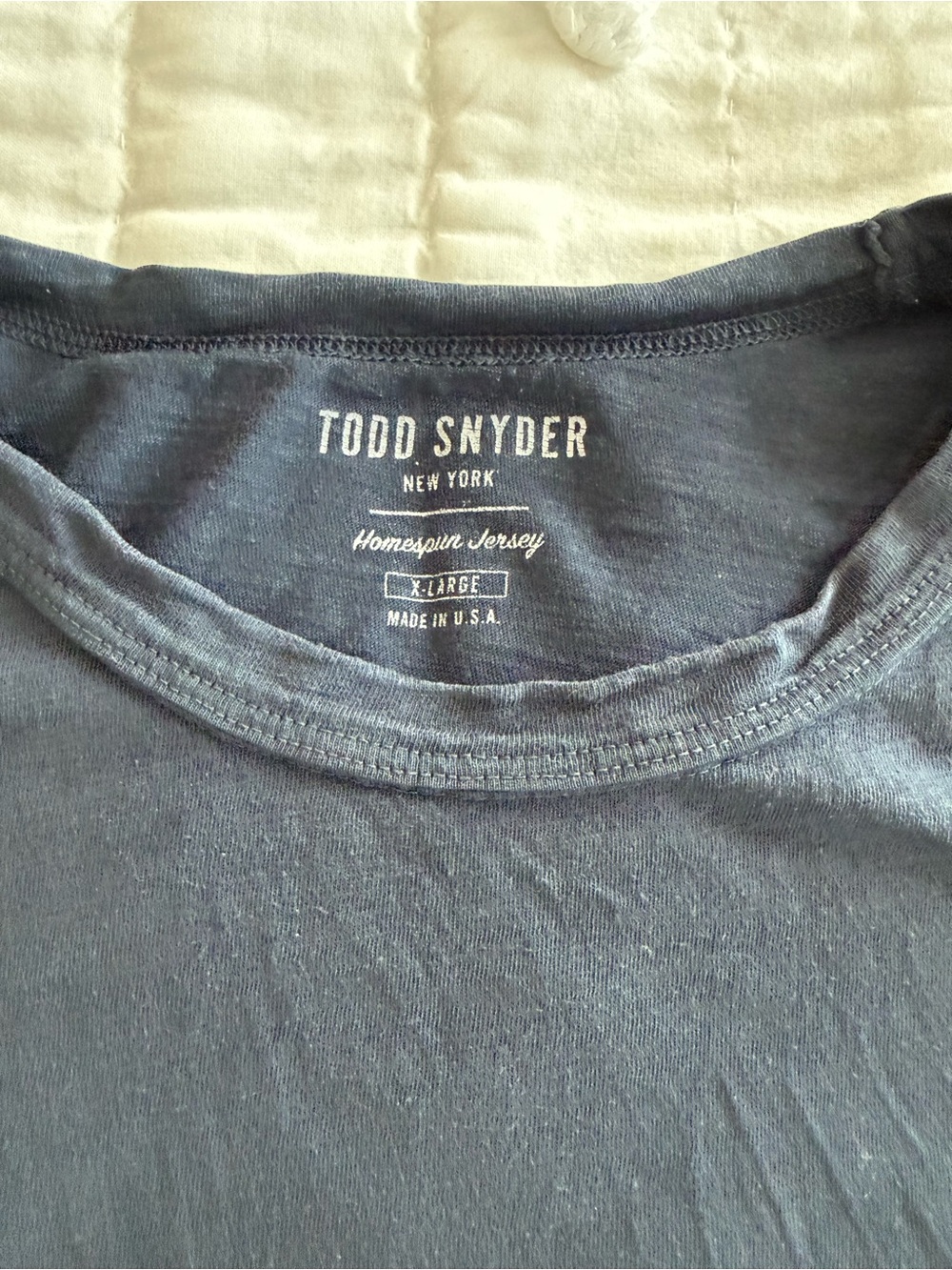 Todd Snyder Navy Homespun Jersey Crew Neck Tee